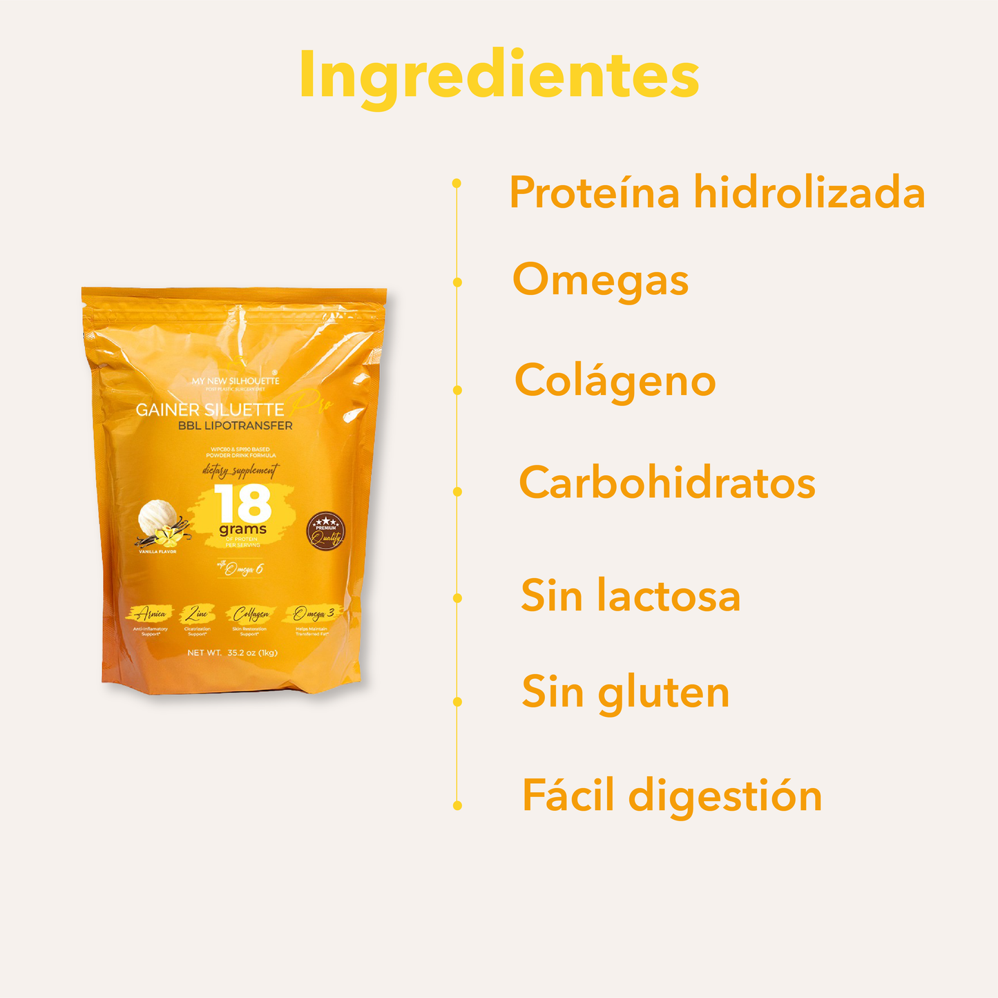 Protein Gainer Siluette PRO with carbs